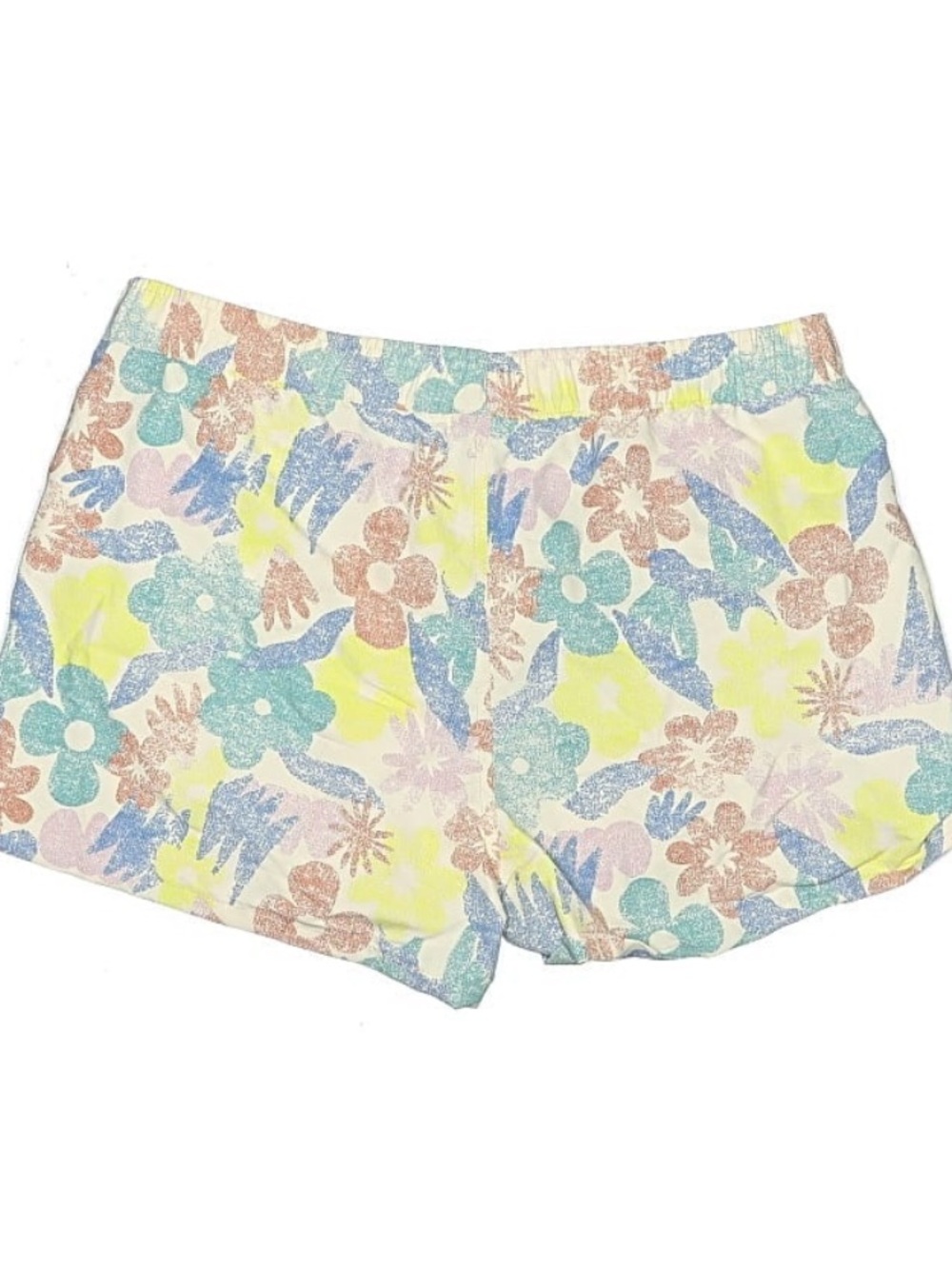 Patagonia Women's Floral Athletic Shorts - Pastel Blue, Yellow, Pink - Picture 2 of 5